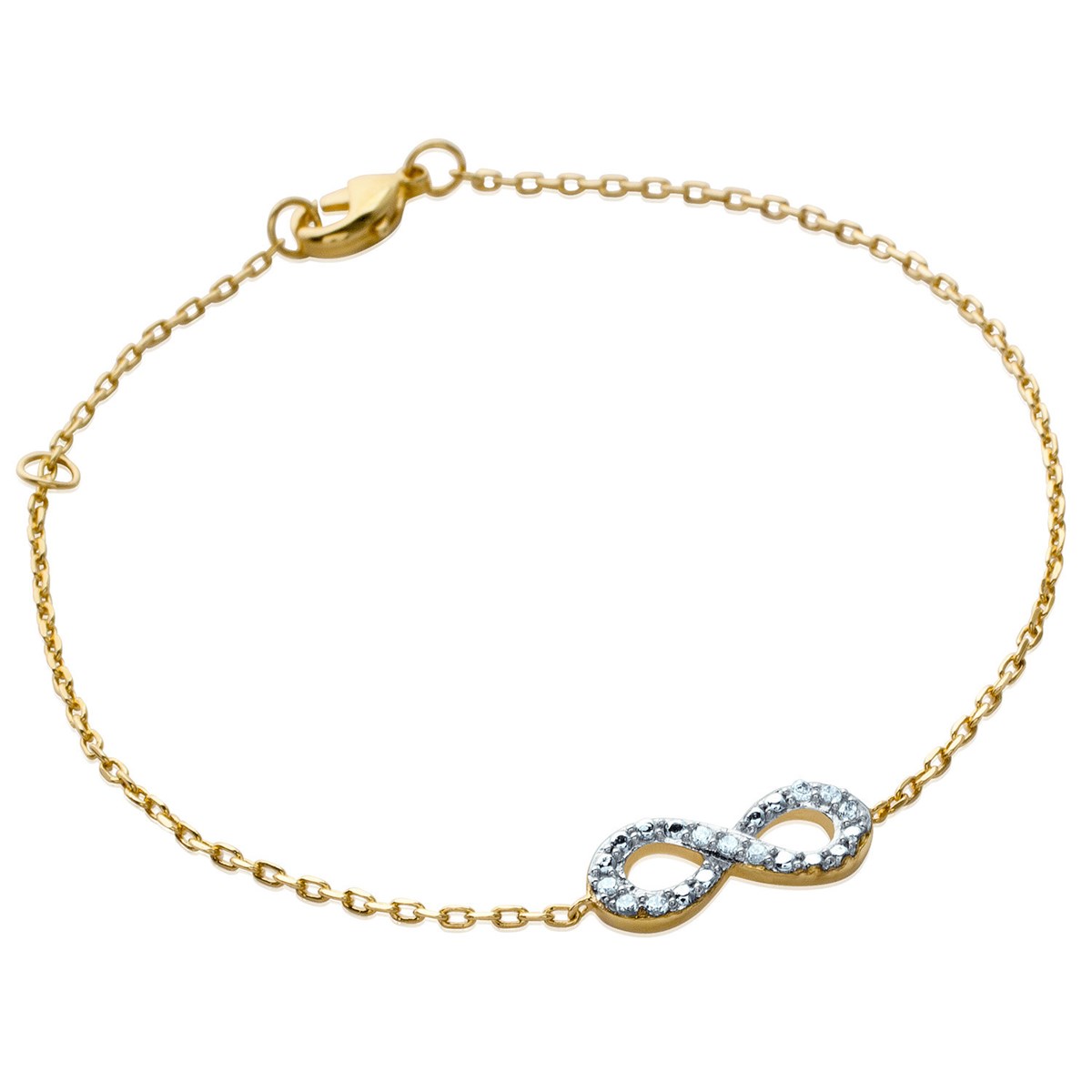 Bracelet Brillaxis infini empierré plaqué or