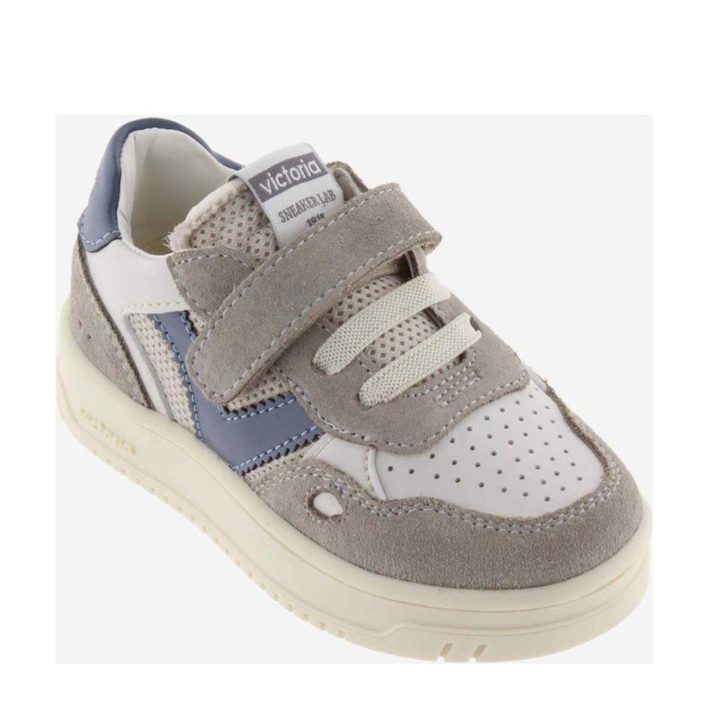 Victoria leren sneakers grijs/wit