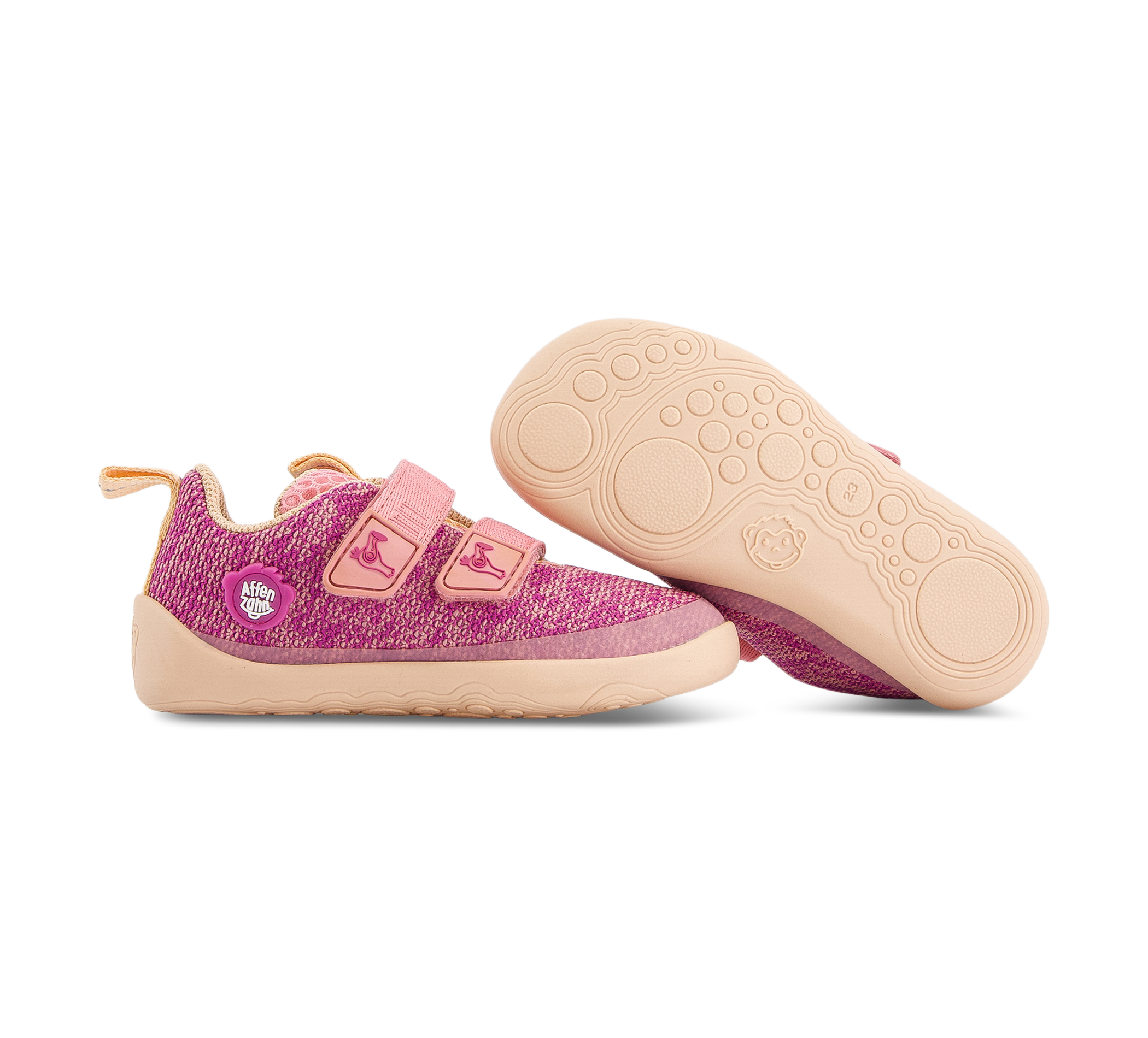 Affenzahn Barfussschuh Knit Happy - Klettschuhe pink