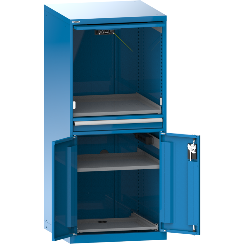 Armoire informatique fixe Lista porte escamotable 36x36E - H 162,5 x L 71,7 x P 72,5 cm