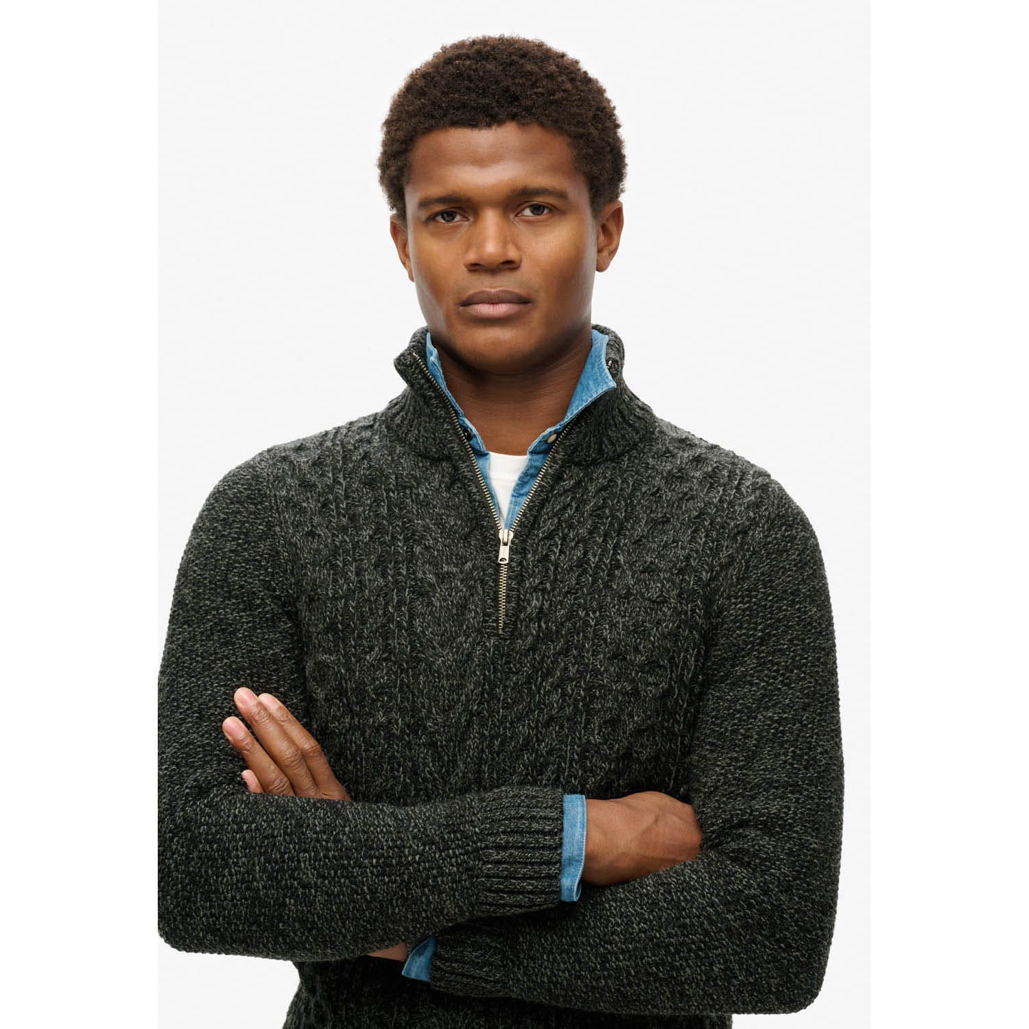 Superdry  Jacob Cable Knit Half Zip