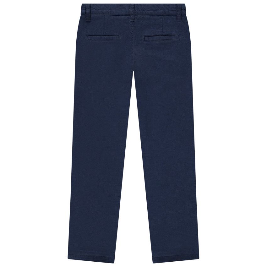 Pantalon chino uni en coton pour garçon - Bleu marine