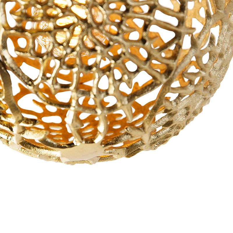 Art deco plafondlamp goud met zwart - Maro