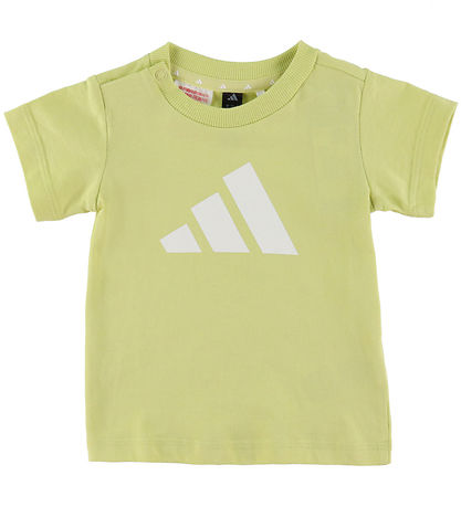adidas Performance Set - T-Shirt/Shorts - 160 - Powder Yellow/Hv