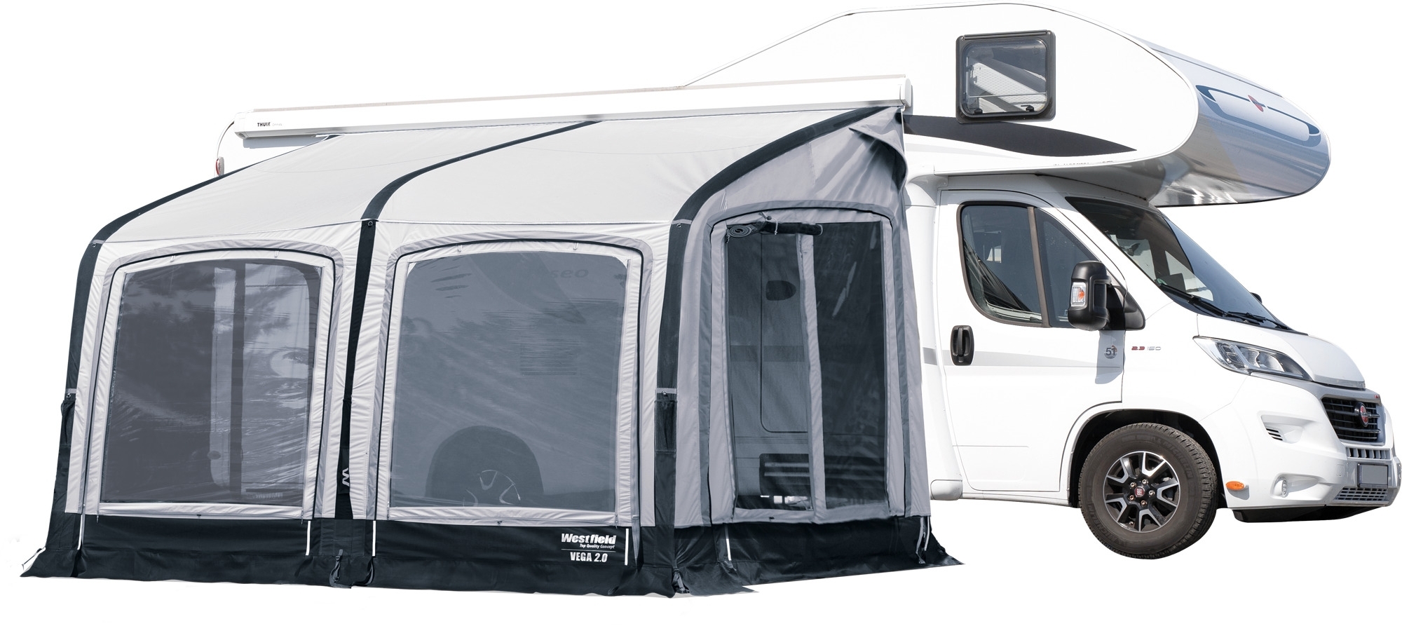 Westfield Vega 2.0 aufblasbares  Luftvorzelt 375 Anbauhöhe 255 - 285 cm für Reisemobil Breite  375 cm