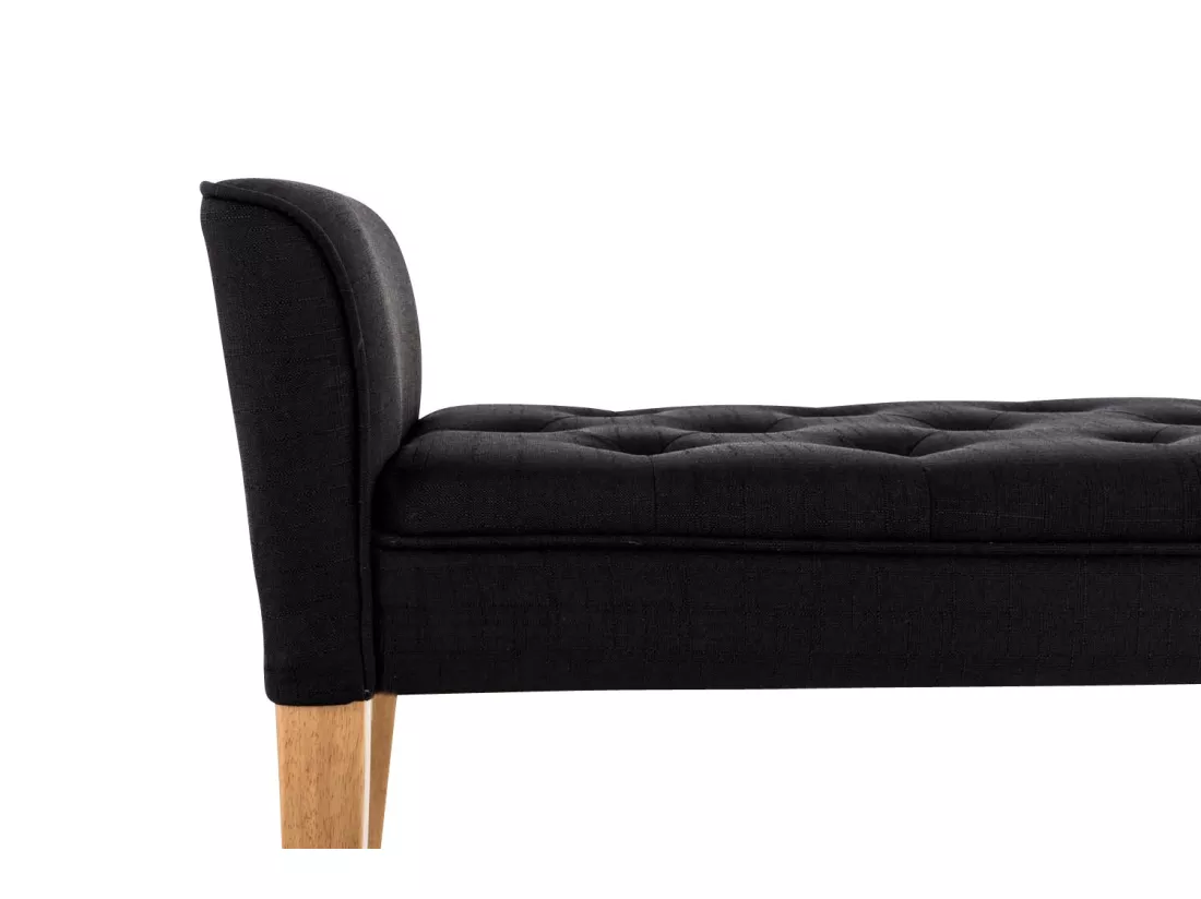 Banc banquette capitonné en bois marron 133 x 43 x 64 cm BAN10010