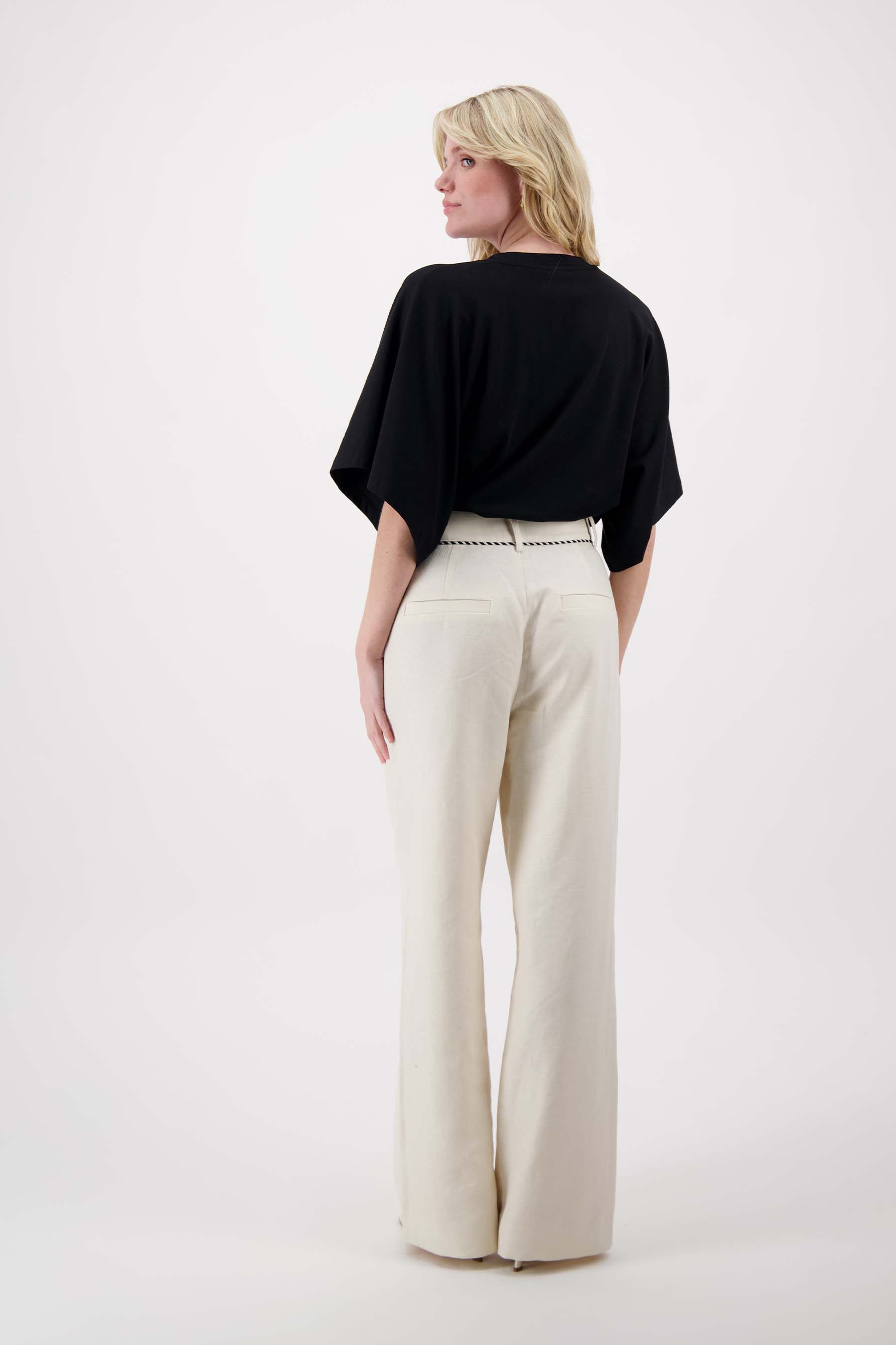 linnen broek met tape details