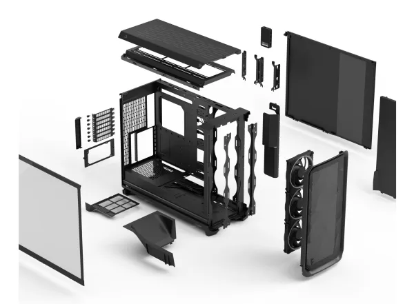 Fractal Design Meshify 3 XL Ambience Pro RGB - Tower - udvidet ATX - ingen strømforsyning (ATX) - sort TG-lystone - USB/Lyd