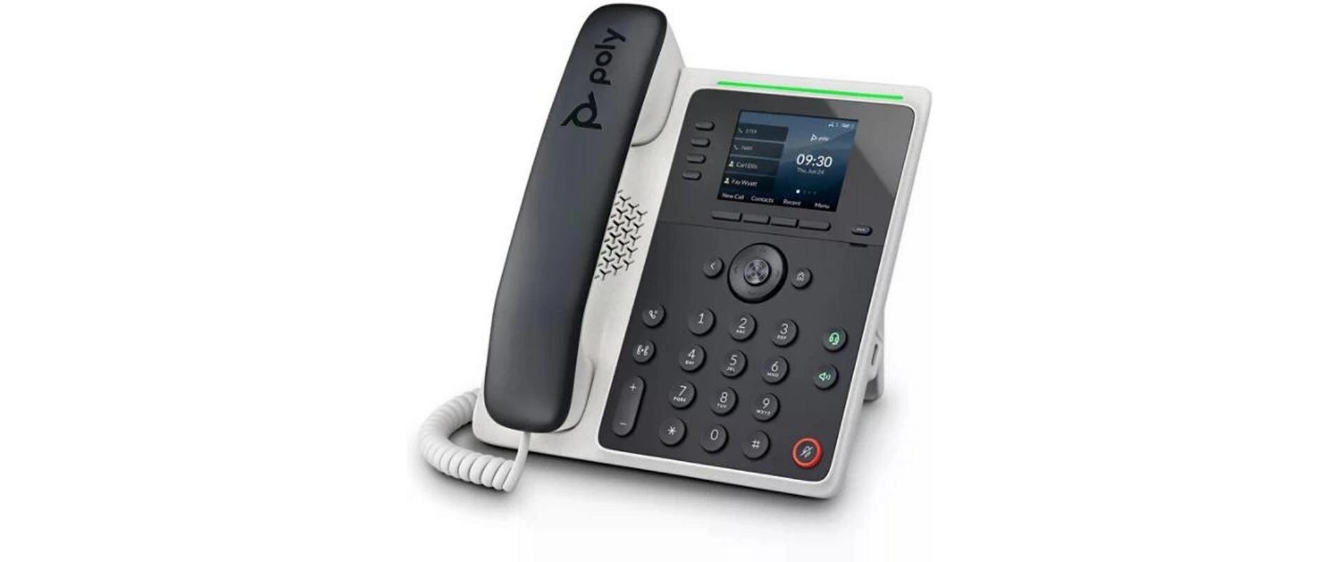 Tischtelefon Poly Edge E220 Schwarz/WeissVielseitiges Telefon in elegantem Design