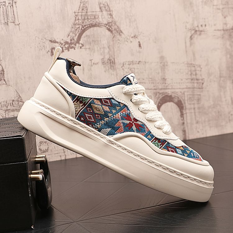 Mr Ozera - Patchwork veterschoenen met plateauzool