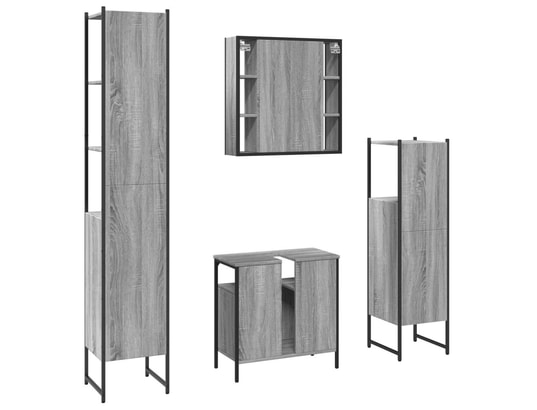 VIDAXL - Ensemble d'armoires de salle de bain 4 pcs sonoma gris