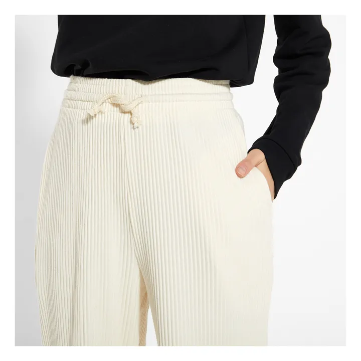 Baserange Jogger Côtelé Coton Bio | Blanc cassé