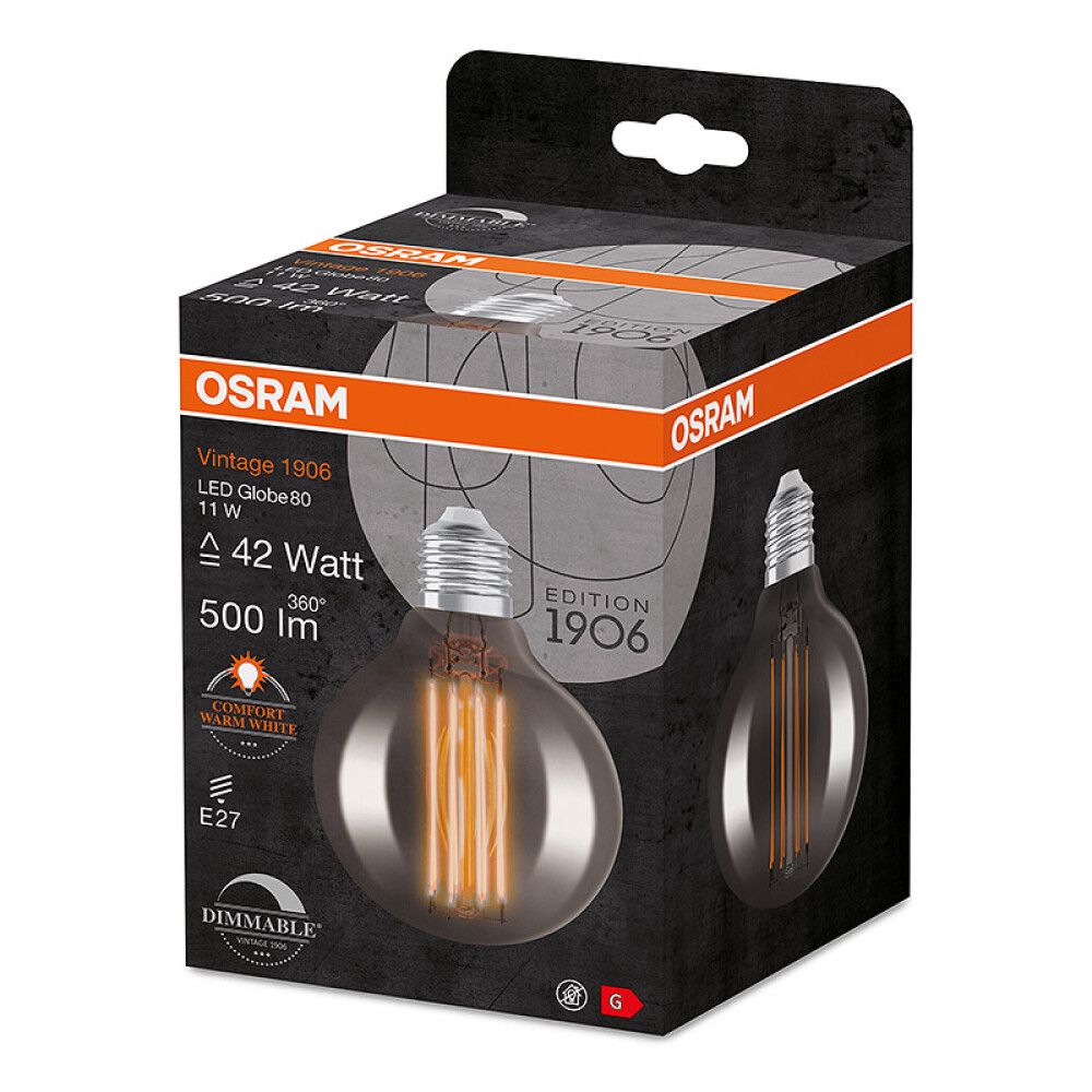 LYSPÆRE OSRAM VINTAGE 1906 GLOBE80 E27 11W