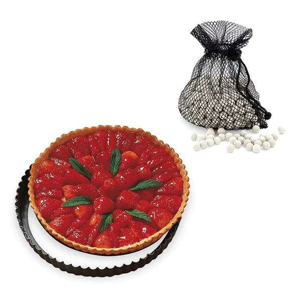 Lot Moule à tarte amovible 28 cm + Billes en céramique 600 g Mathon