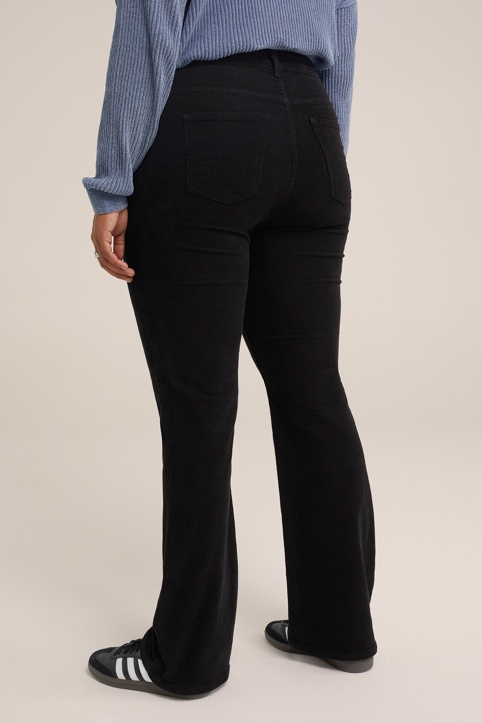 corduroy flared broek - Curve WE Fashion Zwart