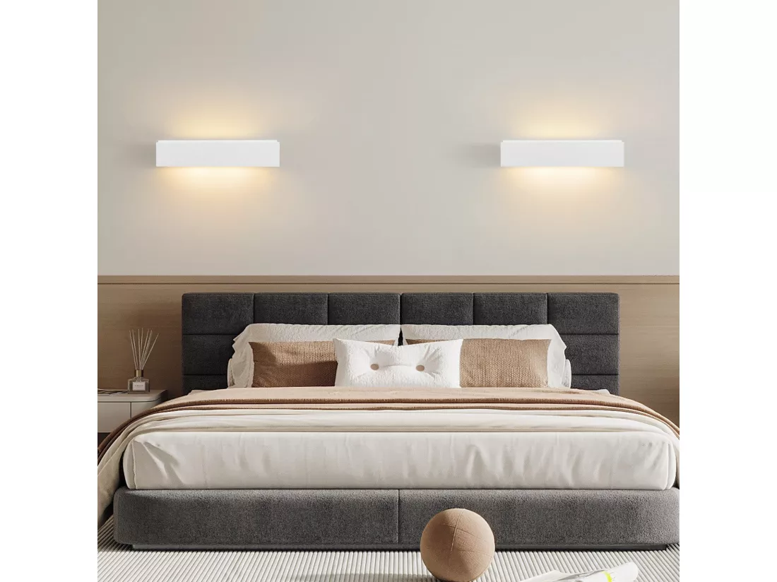NETTLIFE Applique murale d'intérieur en plâtre blanc G9 moderne pour couloir, escalier, haut et bas