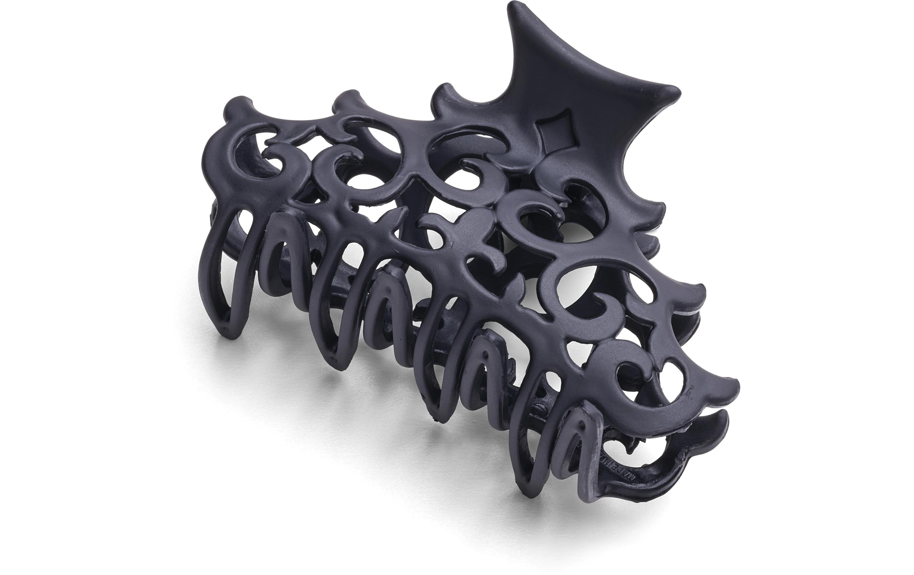 Haarklemme 9 cm, schwarz mattSchwarze Haarklammern mit flachen Zähnen