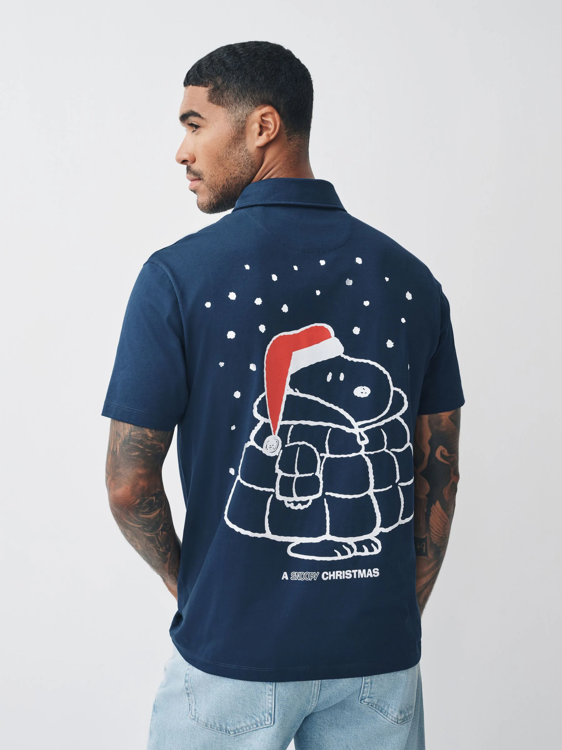 Navy Blue Snoopy - Kerstpoloshirt