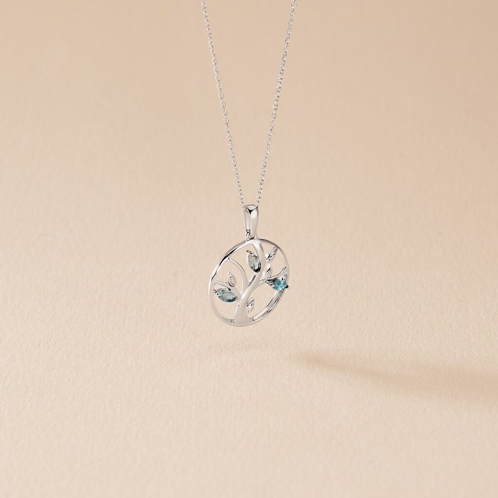 Pendentif Godolieba Or Blanc Topaze