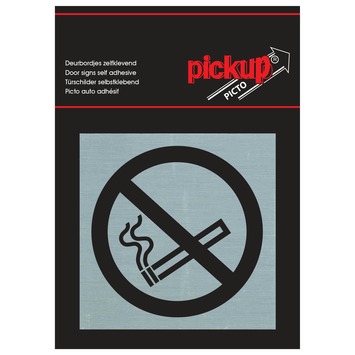 Pickup Alu deurbordje verboden te roken 8x8 cm