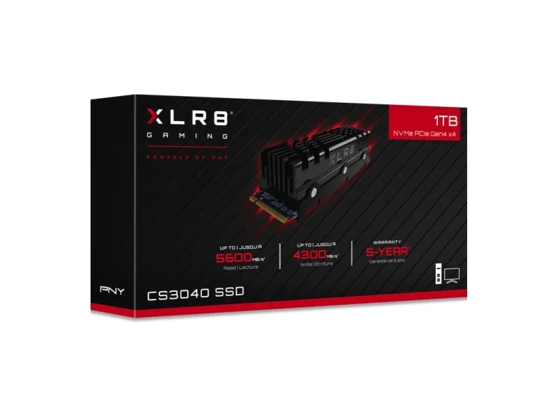 PNY XLR8 CS3040 - SSD - 1 TB - intern - M.2 2280 - PCIe 4.0 x4 (NVMe)