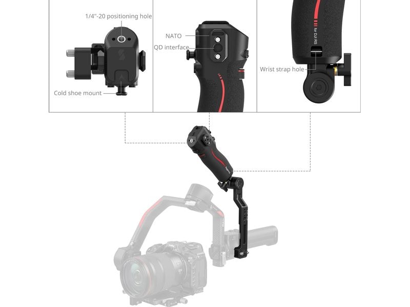 Smallrig Griff Focus Control Sling Handle DJI RS Fokussiergriff für die DJI RS-Serie