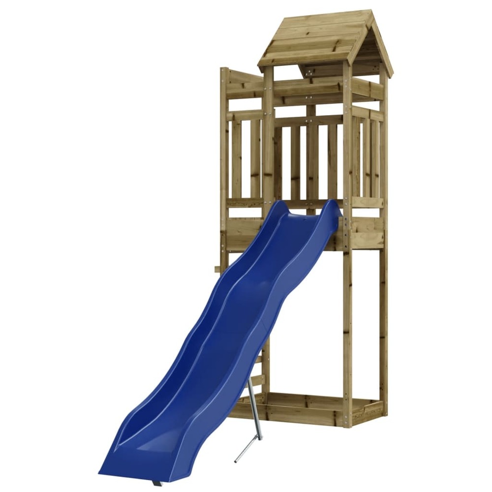 Aire de jeux d'extérieur balançoires toboggan portiques robuste jeux jardin 237 x 90 x 238 cm bois de pin imprégné