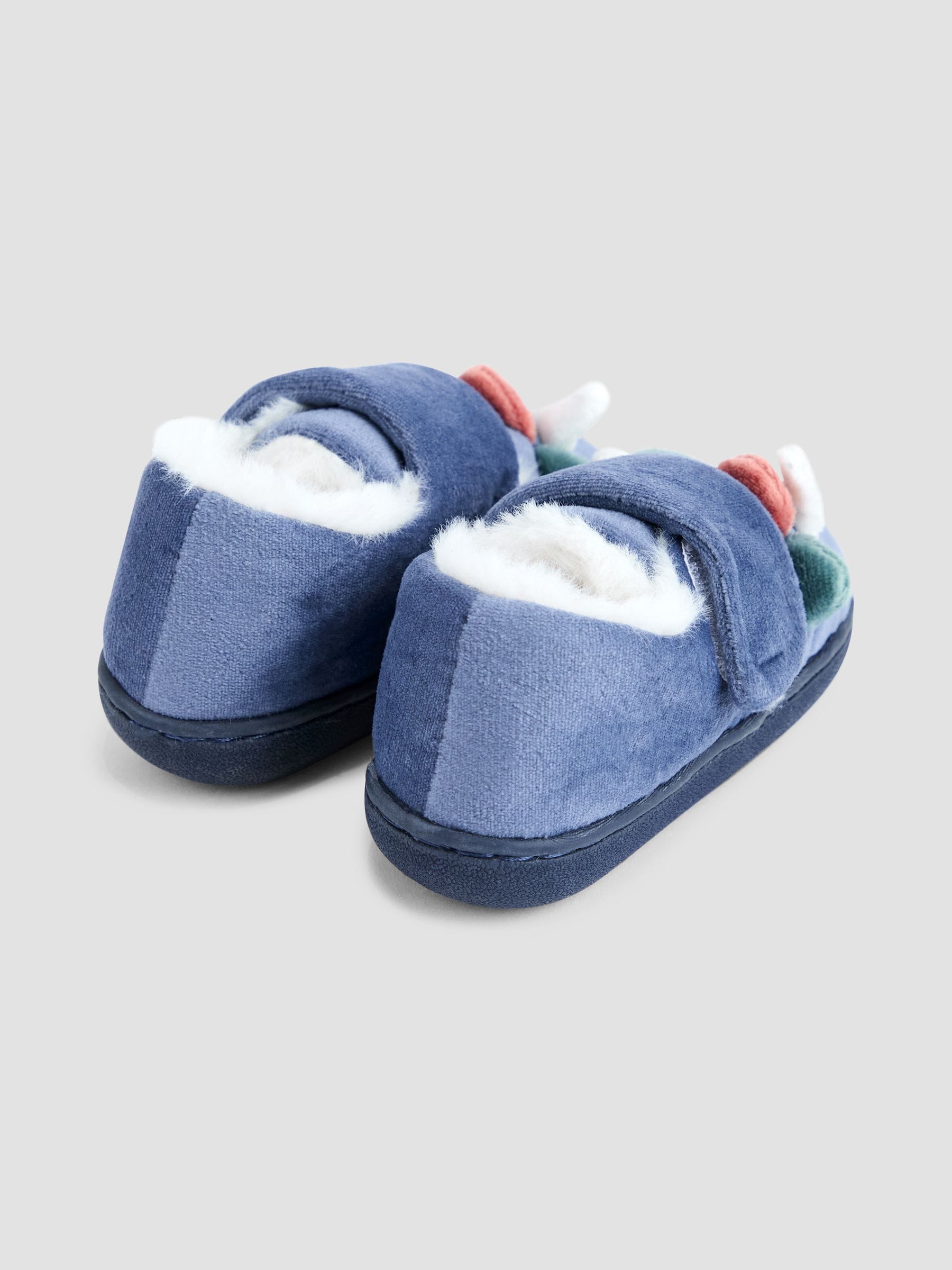 Blauw met dinosaurus - JoJo Maman Bébé Slipper Shoe