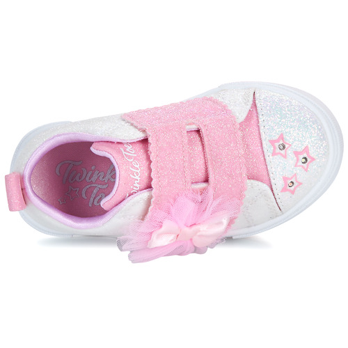 Skechers - TWINKLE SPARKS - GLITTER GEMS - Blanc / Rose