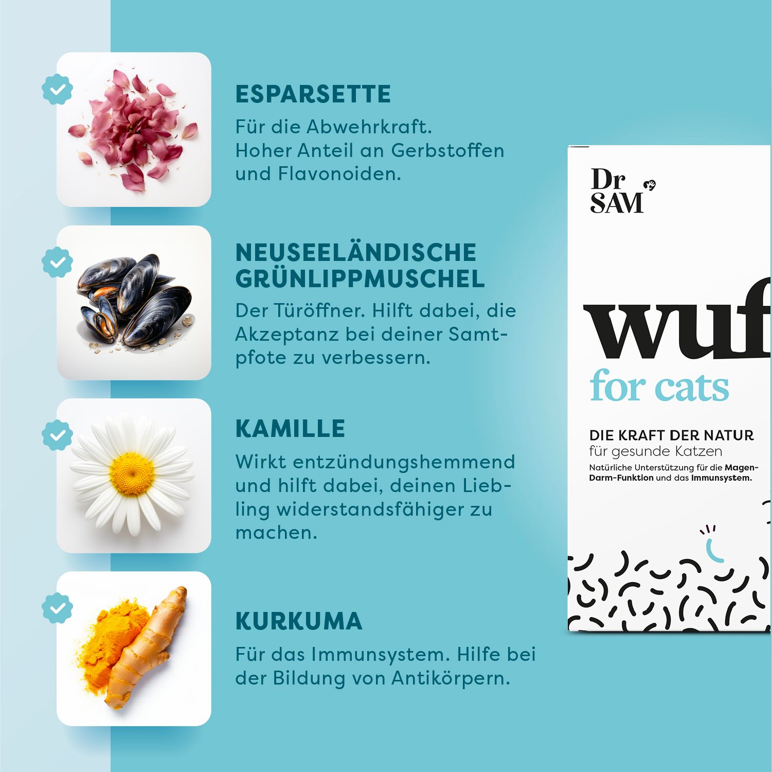 Dr.SAM Wufit Cat L - Unterstützung der Magen&Darm Funktion nach einem Wurmbefall