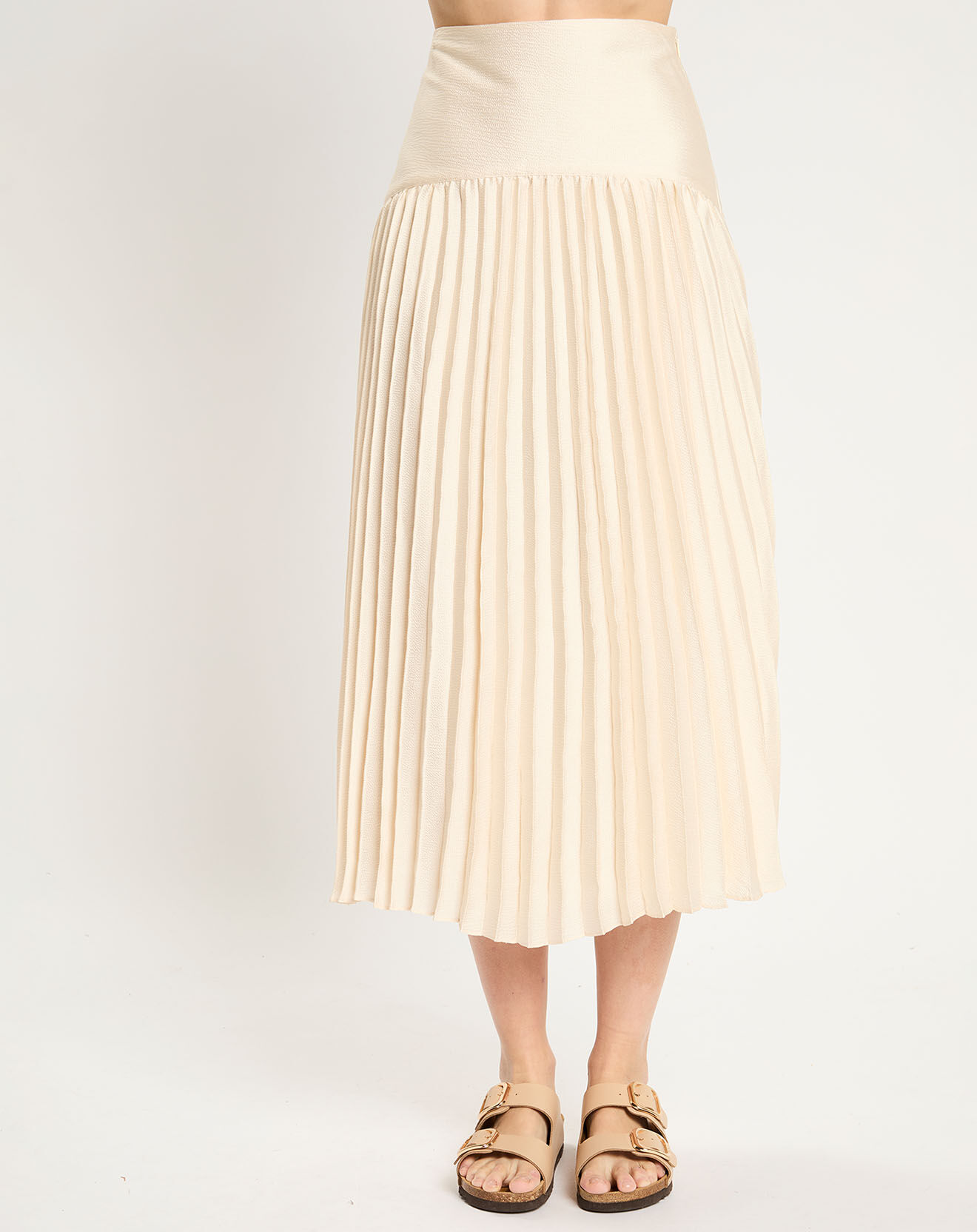 Scotch & Soda Jupe plissée & satinée écrue