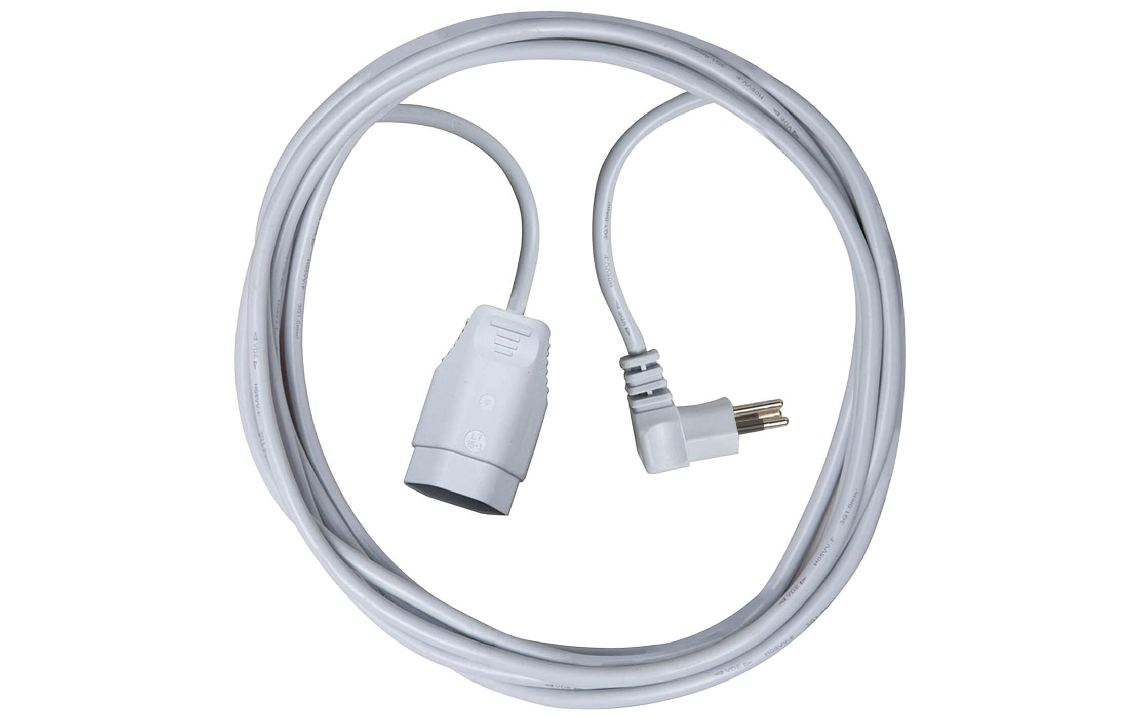 Verlängerungskabel 3 m T13-T12T12-Stecker, T13-Kupplung, 3 m, weiss