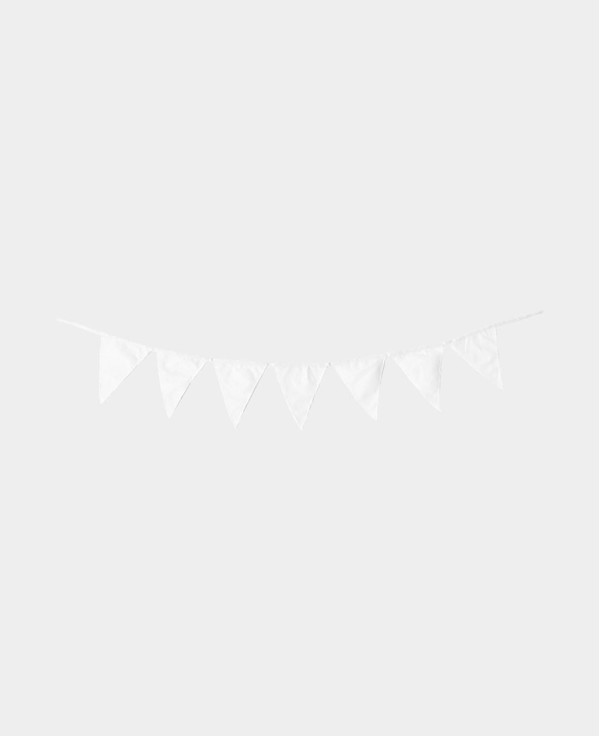 (21x190cm) Baumwolle Wimpel Girlande DIY Deko - Weiss