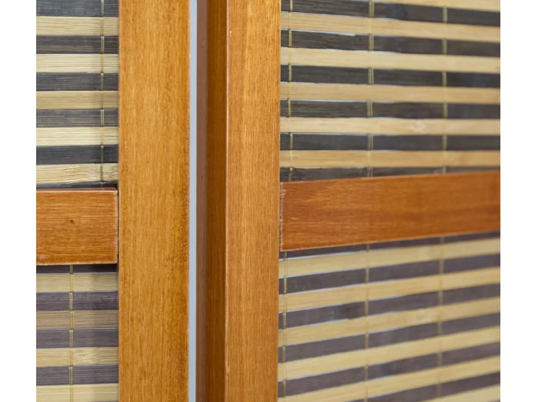 Paravent 3 panneaux marron bois marron 132 x 44 x 200 cm PAR06049