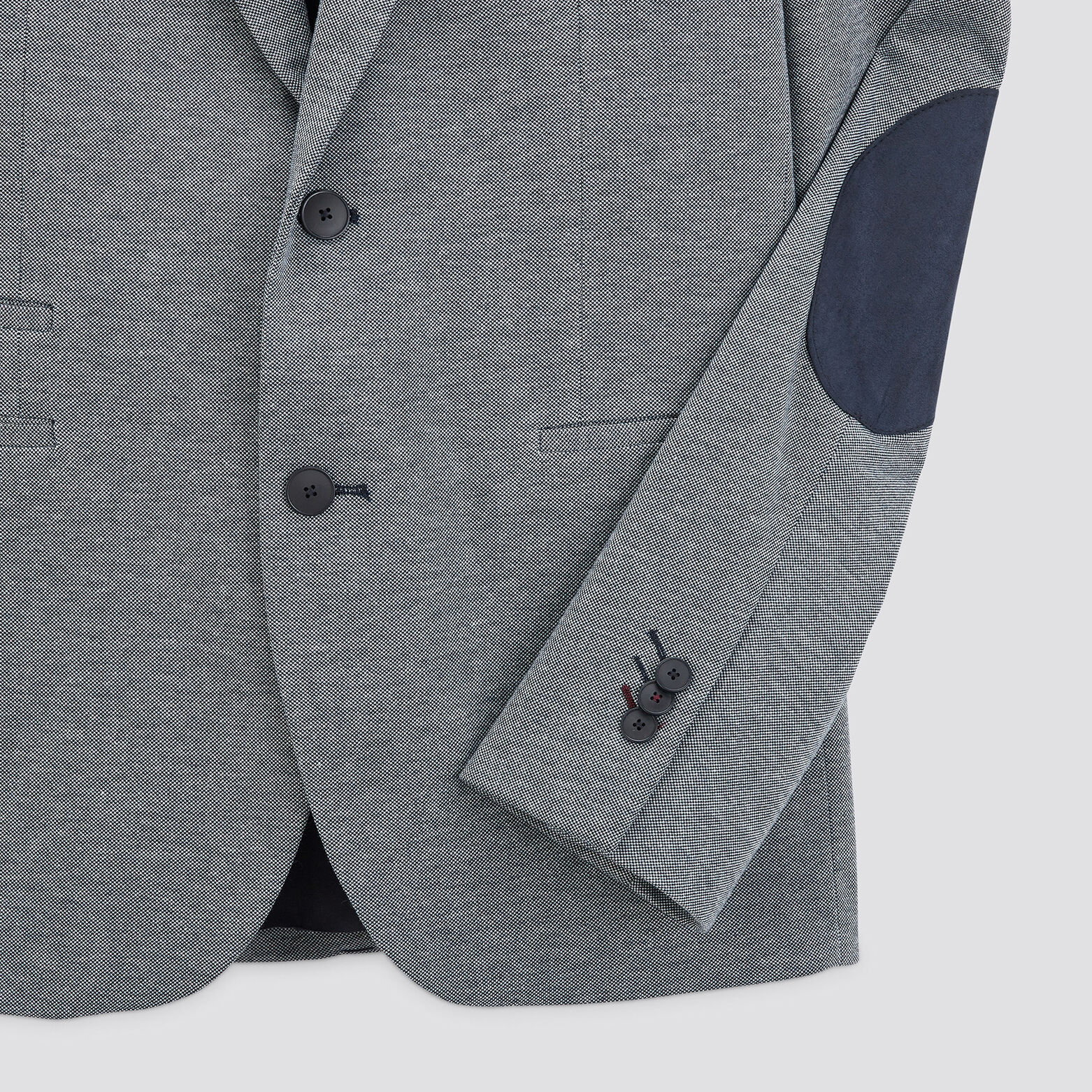 Veste slim maille avec coudières Bleu moyen