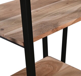 Regal LUANDA 80 x 180 cm Massivholz Akazie natur/schwarz
