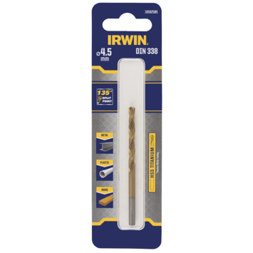 Irwin titanium metaalboor Ø4,5 mm
