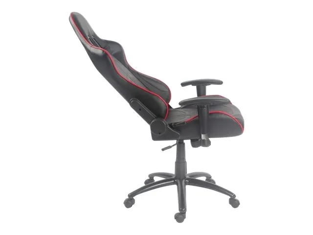 LC Power LC-GC-1 - Stol - ergonomisk - armstøtter - T-formet - drejeled - plastik, metal, PU-behandlet læder - sort/ rød