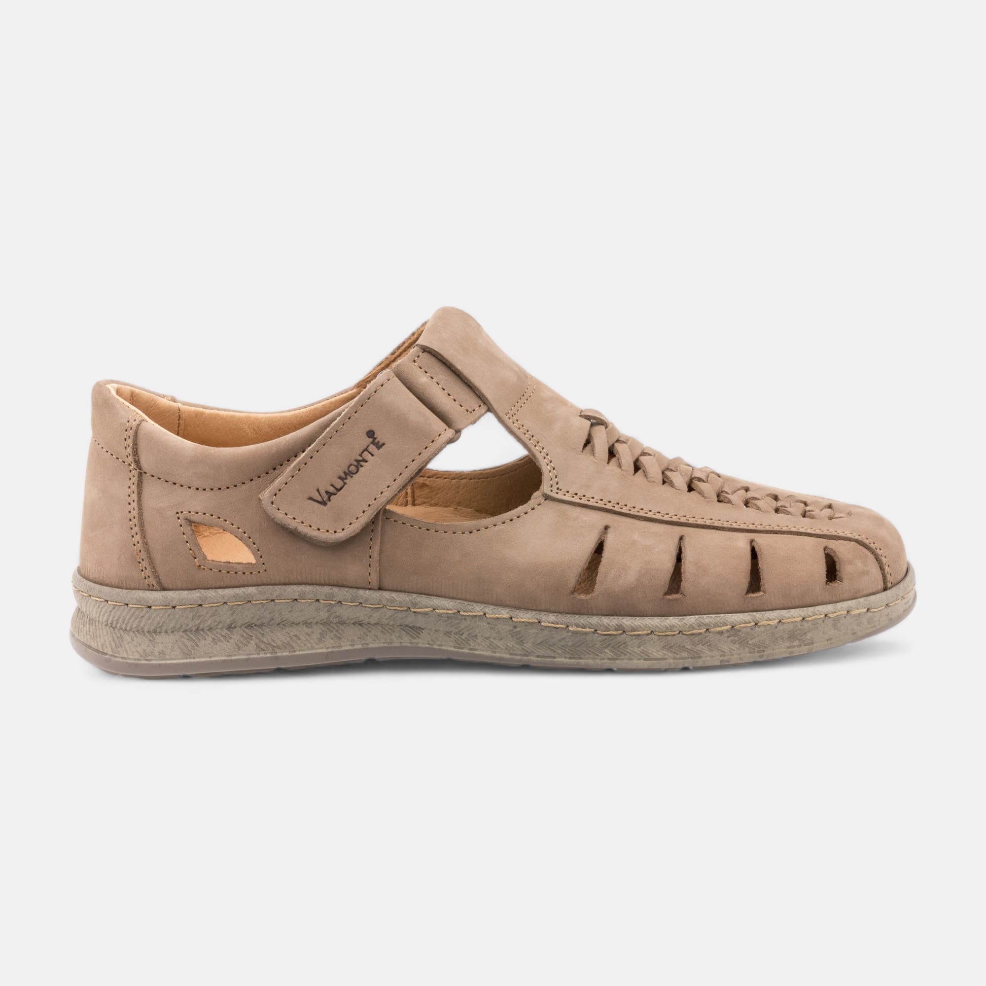 Nu-pieds confort Homme en cuir beige