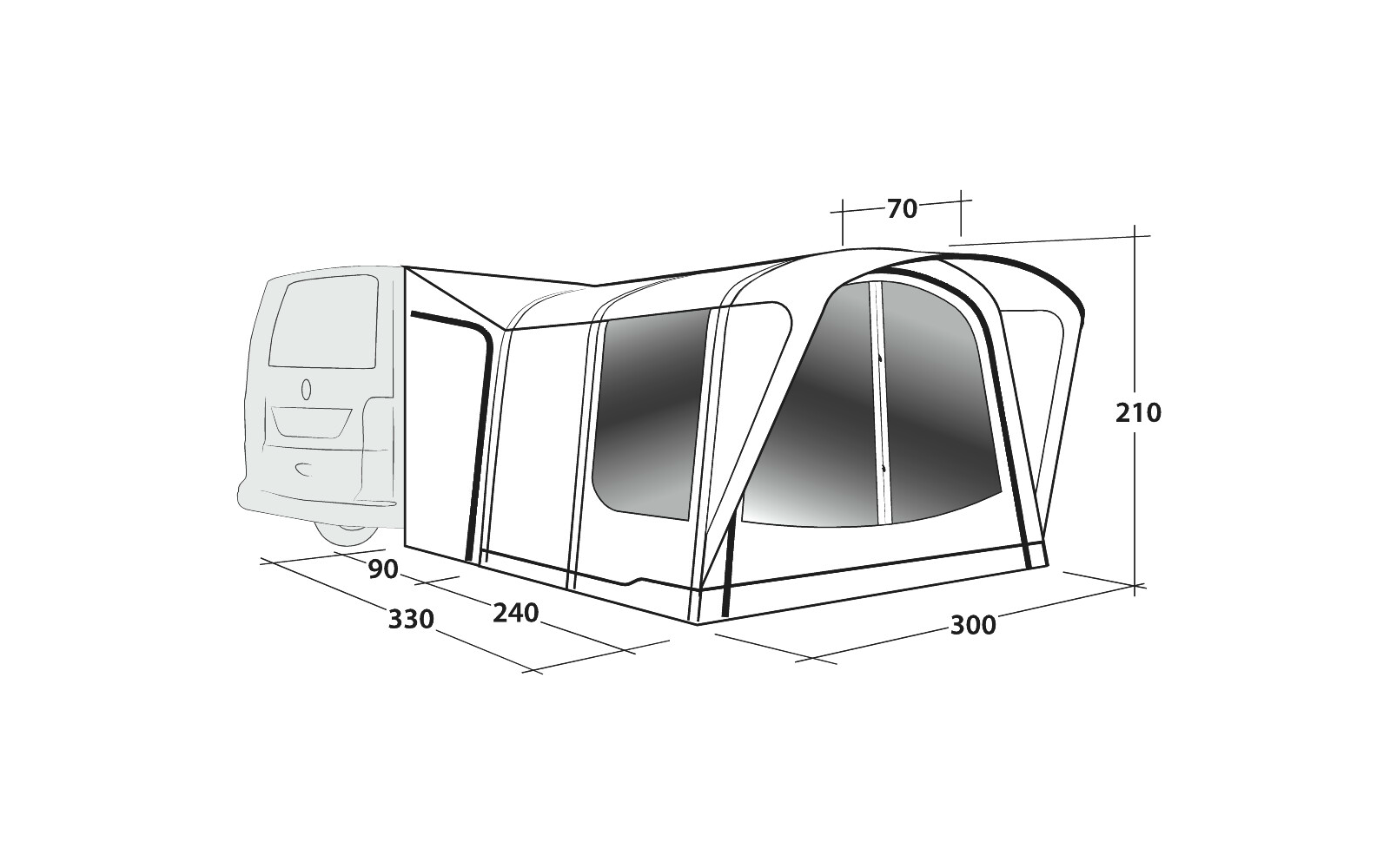 Outwell Newburg 240 Air Busvorzelt 2 Personen Zelt