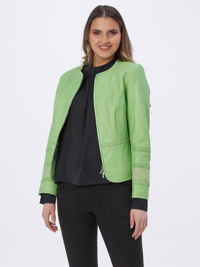 Lederjacke im Ledermix