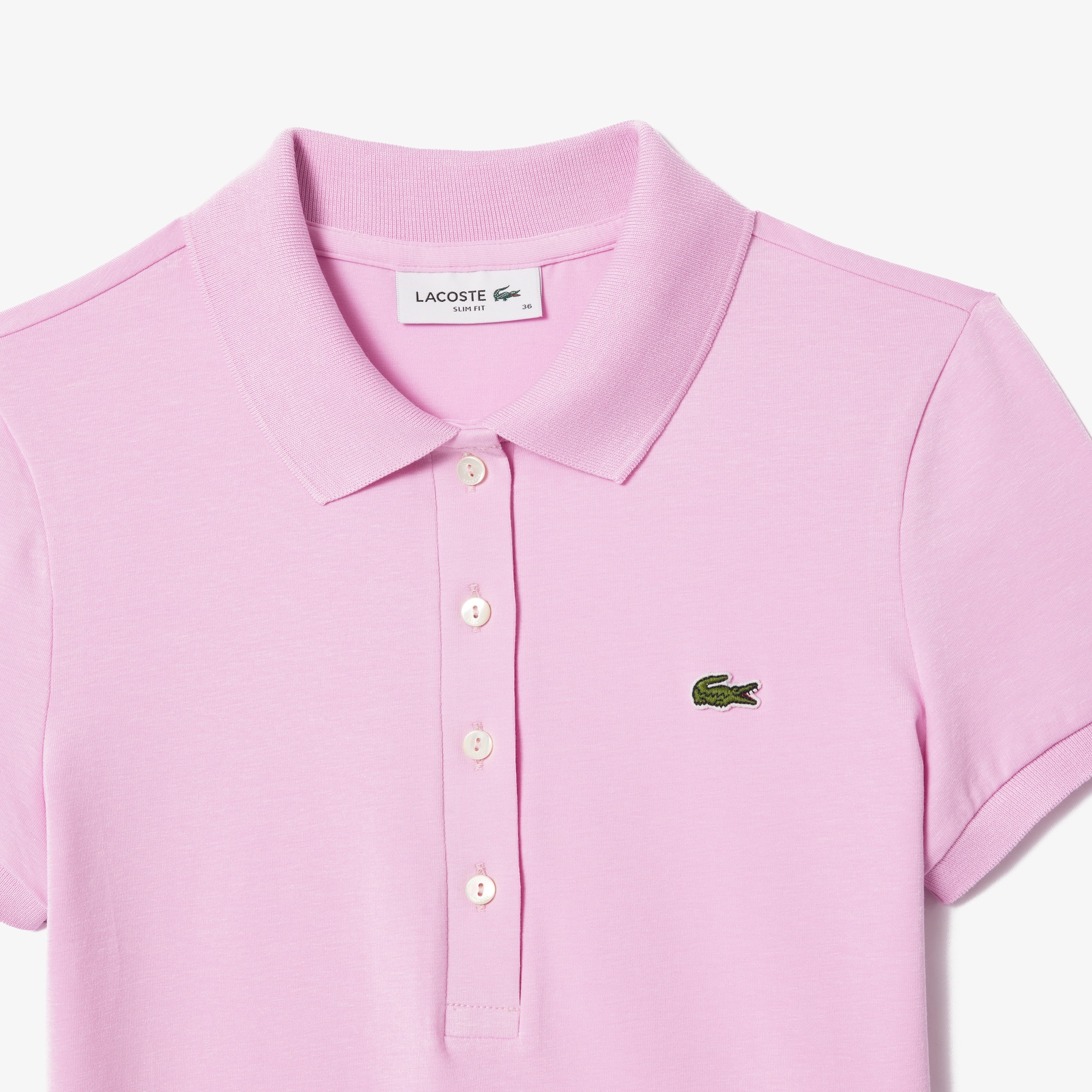 Polo L.12.D slim fit en jersey Manches Courtes - Rose - Lacoste - Femme