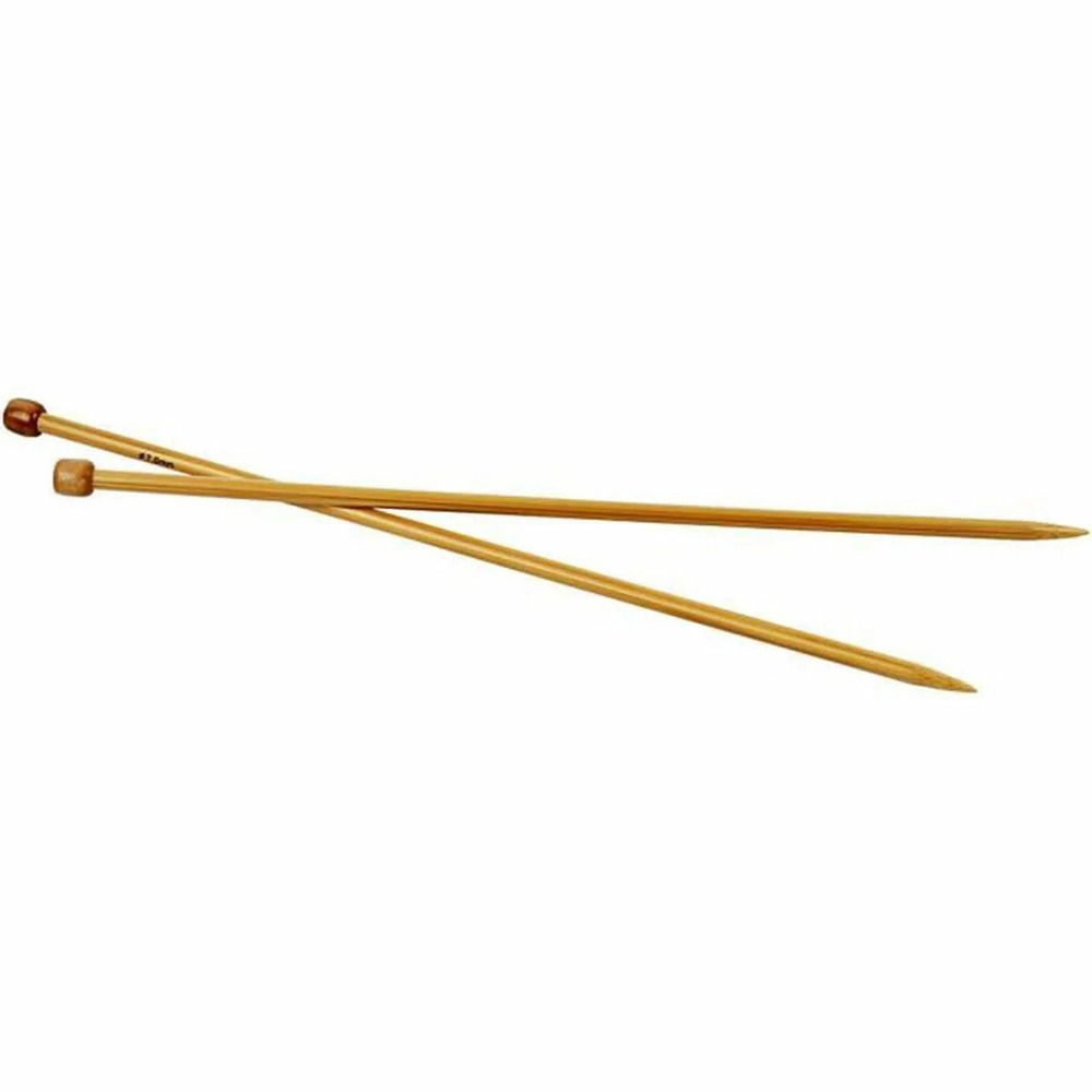 2 aiguilles à tricoter en bambou 35 cm - ø 7 mm