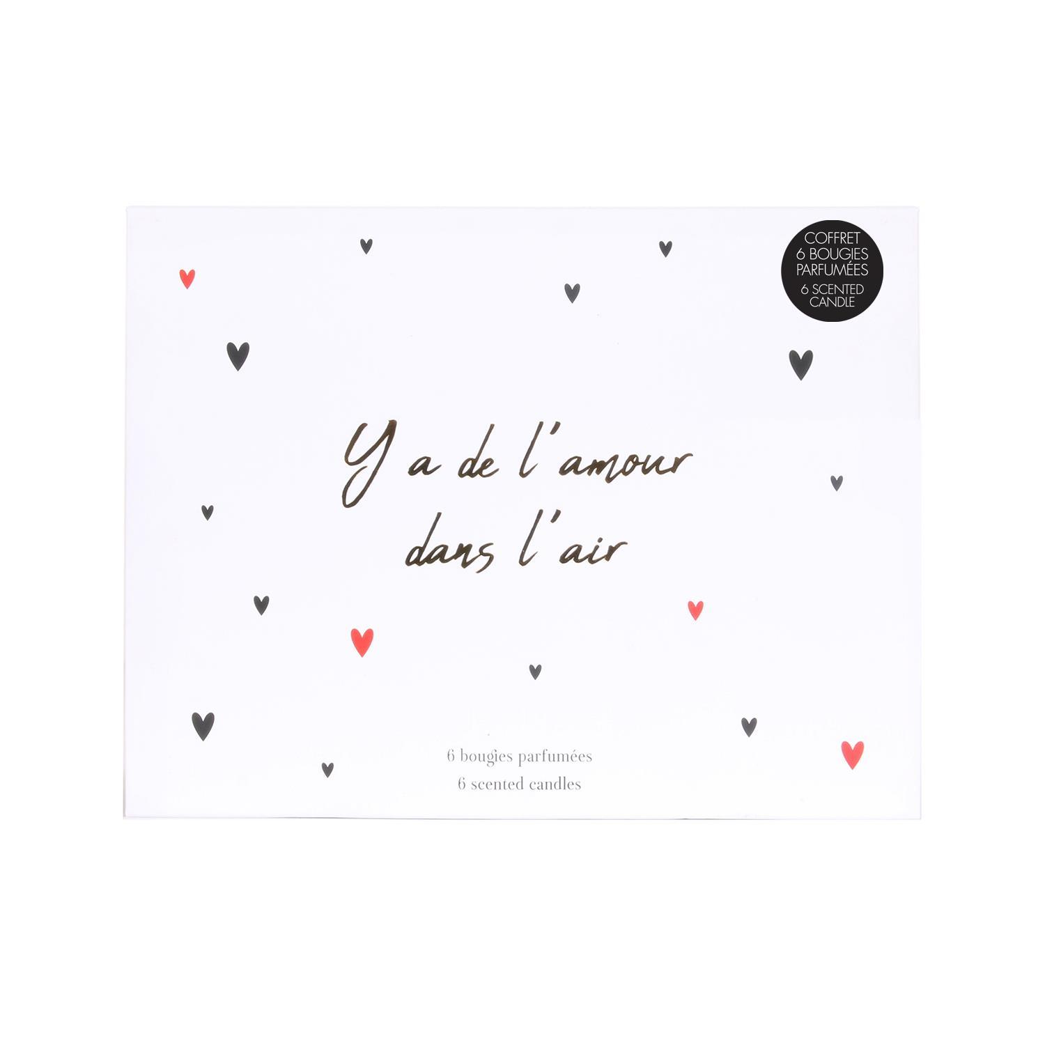 BOUGIE MOTS AMOUR X6 PIECES COFFRET