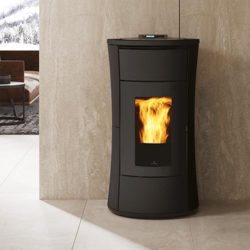 Edilkamin wasserführender Pelletofen Cherie H14 Evo Stahl grau | 14,2 kW