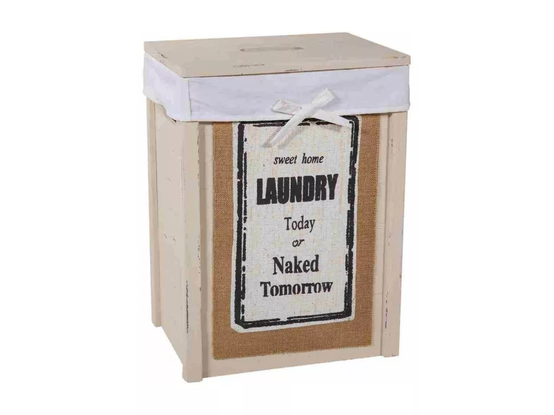 Ensemble armoire et 5 paniers en bois beige