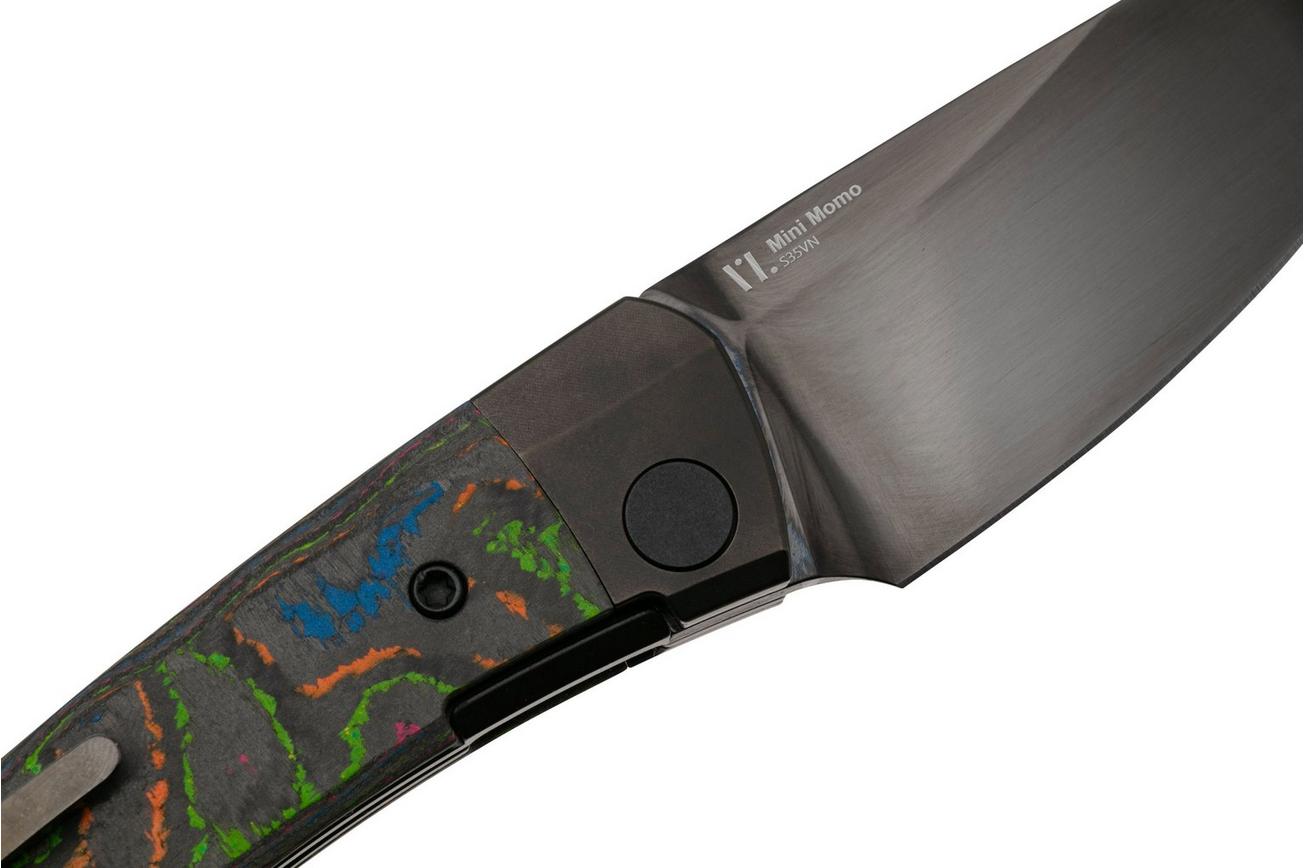 Kizer Mini Momo KI3663A2 Black CPM S35VN, Titanium Camo Carbon 80's, zakmes, Vladimir Legachev design