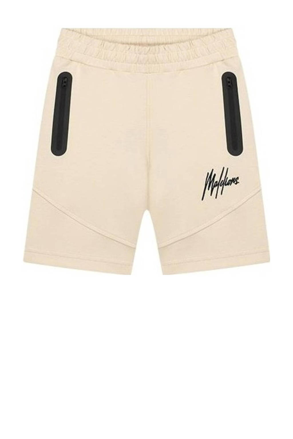 Malelions regular fit sweatshort Sport Counter met logo beige