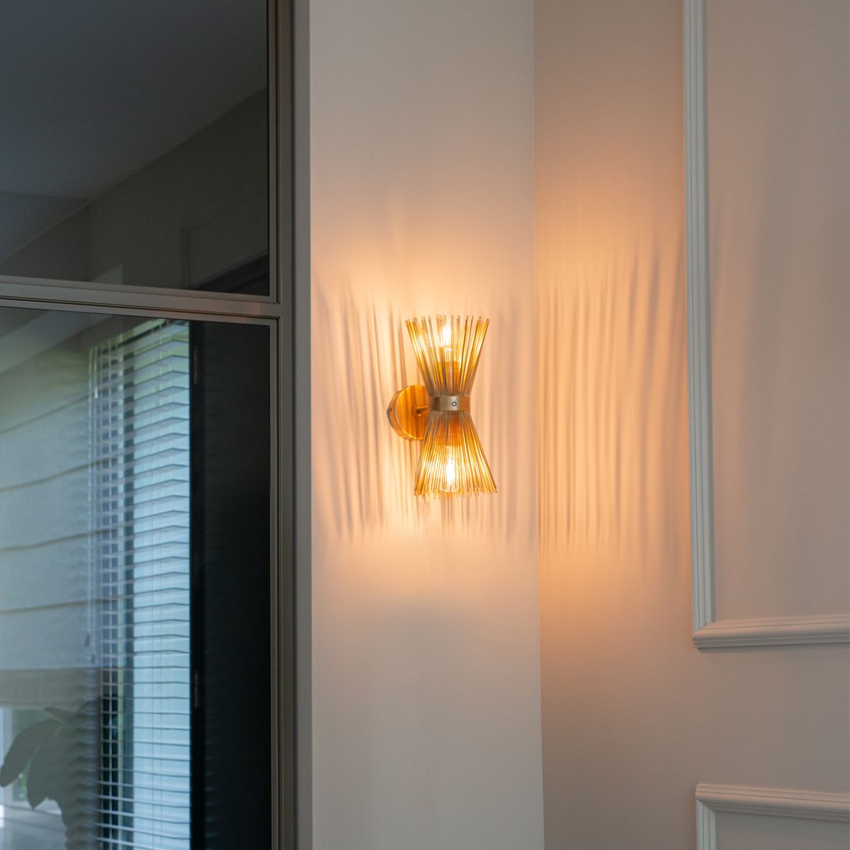 Art Deco wandlamp goud 2-lichts - Broom
