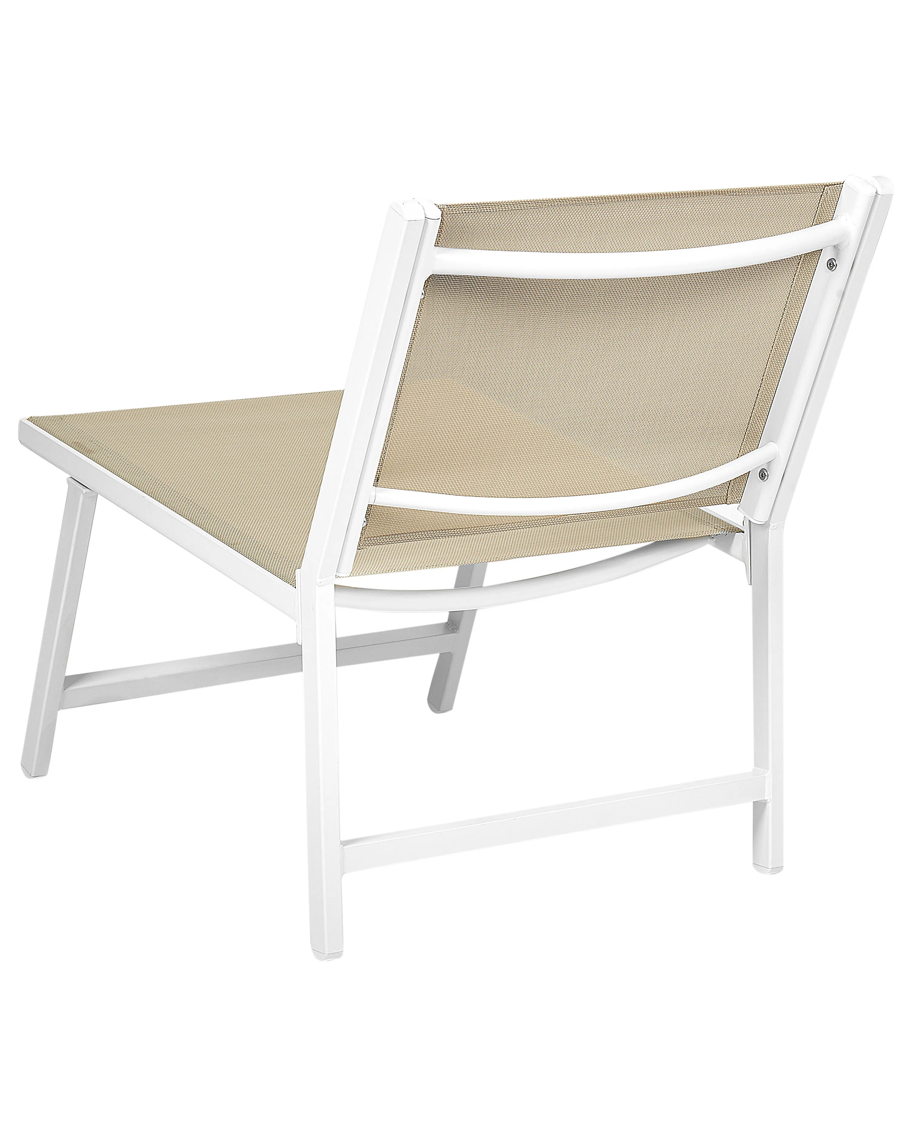 Tuinstoel MARCEDDI met voetenbank Metaal Wit/beige